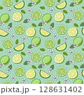 Tropical Fruit Lime Seamless Pattern 128631402