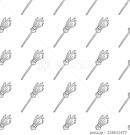 Halloween Monochrome pattern in hand draw style Halloween Monochrome pattern in hand draw style 128631477