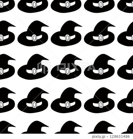 Halloween Monochrome pattern in hand draw style 128631486
