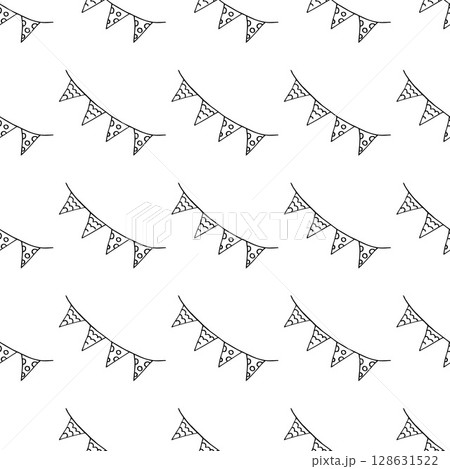 Halloween Monochrome pattern in hand draw style Halloween Monochrome pattern in hand draw style 128631522