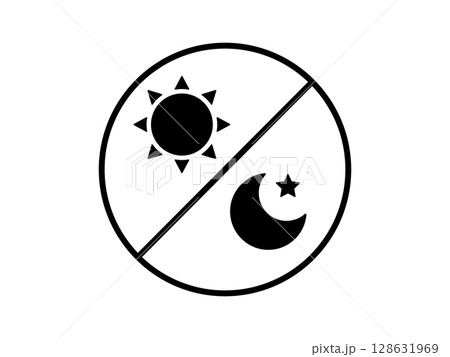 シンプルな太陽と月のアイコン ベクターイラスト 128631969