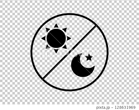 シンプルな太陽と月のアイコン ベクターイラスト 128631969