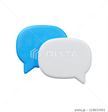 Blue and white 3D speech bubbles 128633401