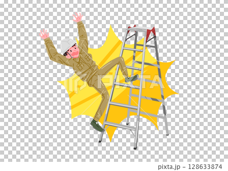 脚立から落ちる人 128633874