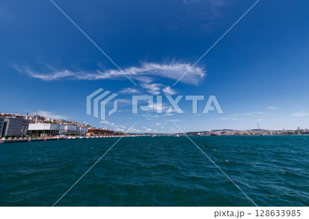 Beautiful Istanbul cityscape view from cruise sailing to Bosphorus,Turkey 128633985