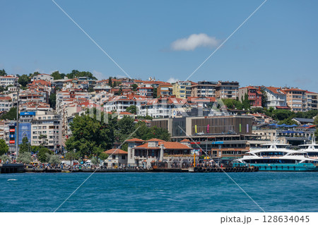 Beautiful Istanbul cityscape view from cruise sailing to Bosphorus,Turkey 128634045