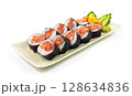 Salmon Maki Japanese food 128634836