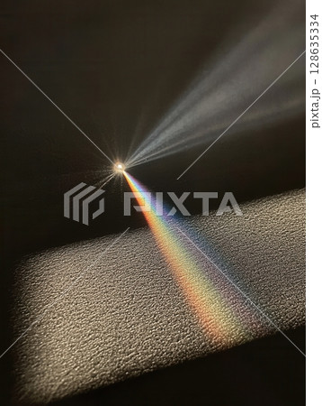 Abstract Light Beam Rainbow Prism Refraction Spectrum Dark Background art lens shiny image magic 128635334