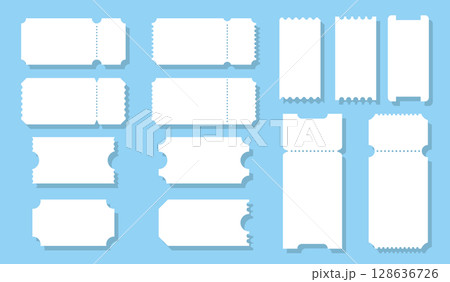 A collection of blank ticket templates designed for various events and promotions 128636726