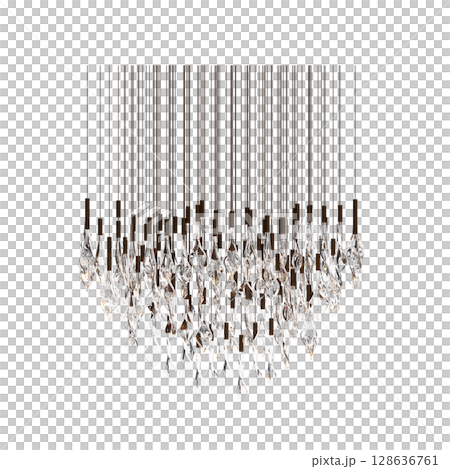 crystal chandelier for the interior isolated on transparent background, home lighting, 3D illustration, cg render crystal chandelier for the interior isolated on transparent background, home lighting, 3D illustration, cg render 128636761