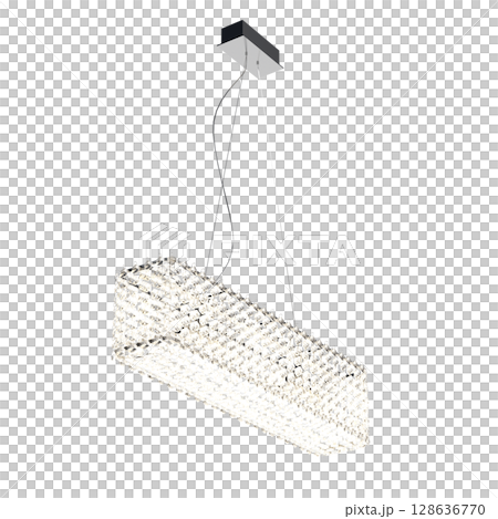 crystal chandelier for the interior isolated on transparent background, home lighting, 3D illustration, cg render 128636770
