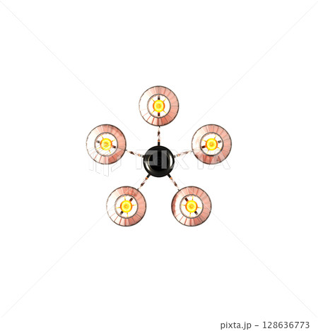 crystal chandelier for the interior isolated on transparent background, home lighting, 3D illustration, cg render crystal chandelier for the interior isolated on transparent background, home lighting, 3D illustration, cg render 128636773