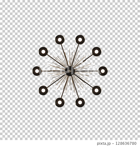 crystal chandelier for the interior isolated on transparent background, home lighting, 3D illustration, cg render 128636780