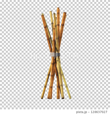 decorative flower in a pot isolate on a transparent background, 3D illustration, cg render 128637027