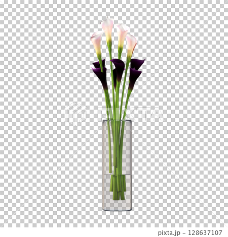 decorative flower in a pot isolate on a transparent background, 3D illustration, cg render decorative flower in a pot isolate on a transparent background, 3D illustration, cg render 128637107