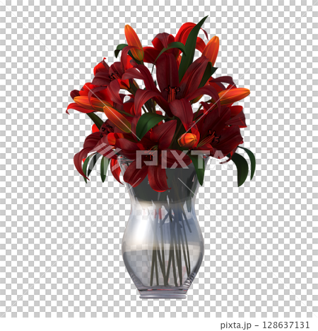 decorative flowers and plants for the interior, isolated on transparent background, 3D illustration, cg render decorative flowers and plants for the interior, isolated on transparent background, 3D illustration, cg render 128637131