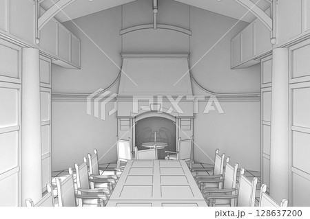 interior visualization, 3D illustration, cg 128637200