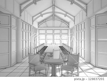 interior visualization, 3D illustration, cg 128637201