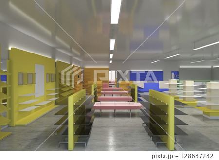 commercial premises, shop, interior visualization, 3D illustration commercial premises, shop, interior visualization, 3D illustration 128637232