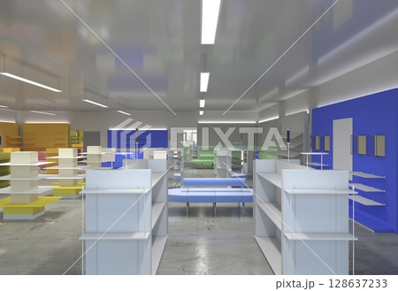 commercial premises, shop, interior visualization, 3D illustration commercial premises, shop, interior visualization, 3D illustration 128637233
