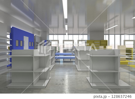 commercial premises, shop, interior visualization, 3D illustration commercial premises, shop, interior visualization, 3D illustration 128637246
