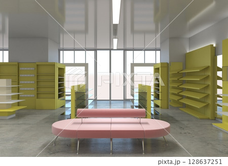 commercial premises, shop, interior visualization, 3D illustration commercial premises, shop, interior visualization, 3D illustration 128637251
