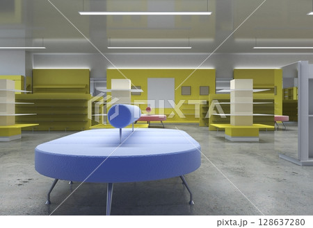 commercial premises, shop, interior visualization, 3D illustration 128637280