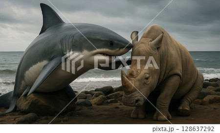 サメの励まし!?サイが私“暗イノ”とつぶやき…なぐサメた瞬間 128637292