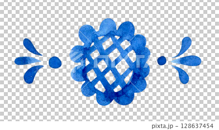 classic watercolor ornament. blue frame in simple retro style classic watercolor ornament. blue frame in simple retro style 128637454