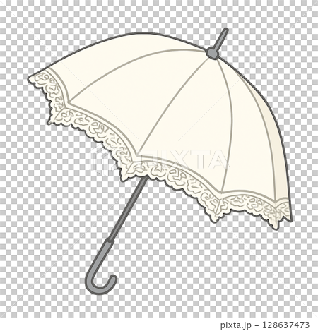 レース付き日傘のイラスト 128637473
