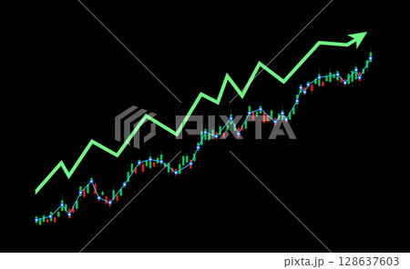 Stock market illustration on isolated background, flat vector illustration 128637603
