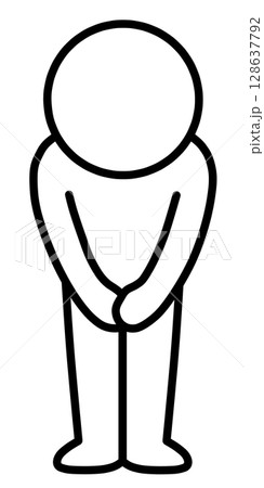 おじぎする棒人間 128637792