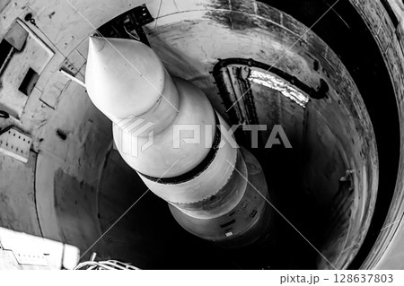 View of the Delta-09 Minuteman Missile Silo in the barren landscape of South Dakota View of the Delta-09 Minuteman Missile Silo in the barren landscape of South Dakota 128637803