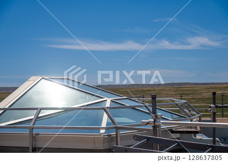 View of the Delta-09 Minuteman Missile Silo in the barren landscape of South Dakota 128637805