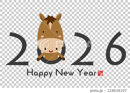 2026年午年年賀状 128638107