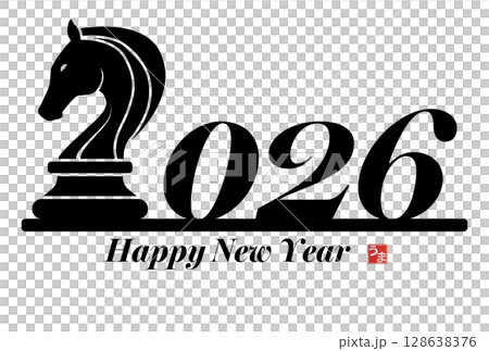 2026年午年年賀状 2026年午年年賀状 128638376