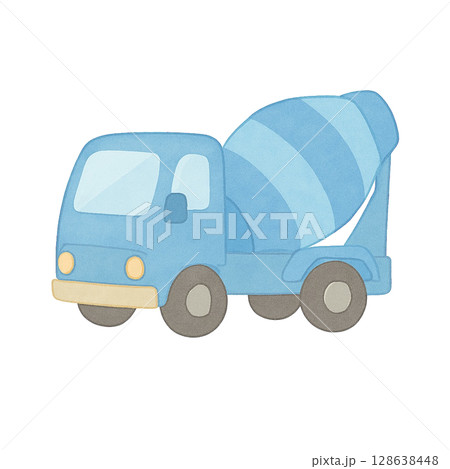 ミキサー車のイラスト 128638448