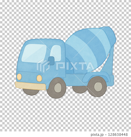 ミキサー車のイラスト 128638448