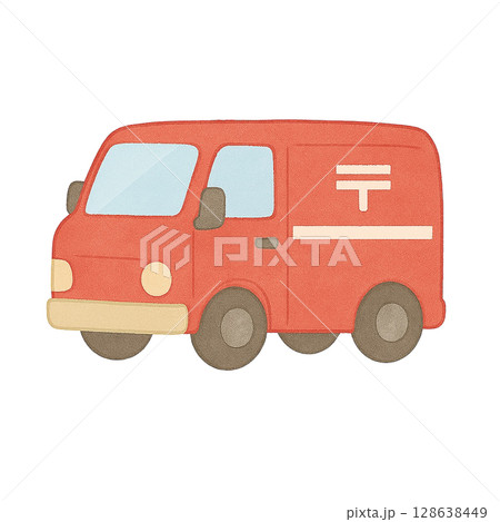 郵便車のイラスト 128638449
