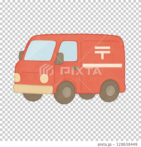 郵便車のイラスト 128638449