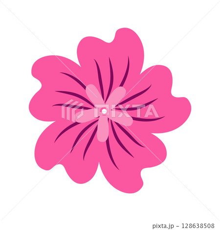 Wild and garden flowers, leaves. Modern vector botanical illustrations in trendy bright colors on white background. hand drawn floral design elements 128638508