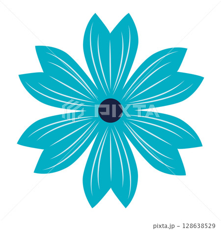 Wild and garden flowers, leaves. Modern vector botanical illustrations in trendy bright colors on white background. hand drawn floral design elements 128638529