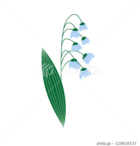 Wild and garden flowers, leaves. Modern vector botanical illustrations in trendy bright colors on white background. hand drawn floral design elements 128638537