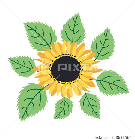 Wild and garden flowers, leaves. Modern vector botanical illustrations in trendy bright colors on white background. hand drawn floral design elements 128638560