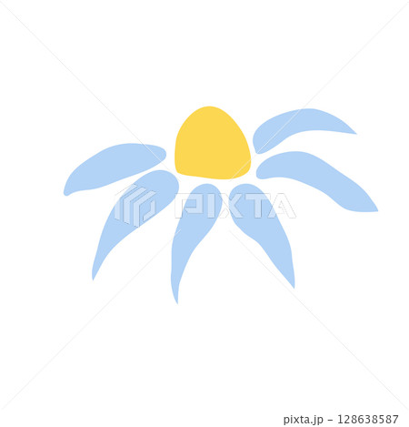 Wild and garden flowers, leaves. Modern vector botanical illustrations in trendy bright colors on white background. hand drawn floral design elements 128638587