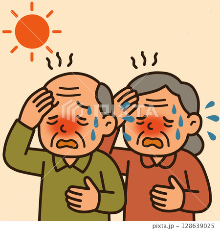 熱中症のお年寄り「AI生成画像」 128639025