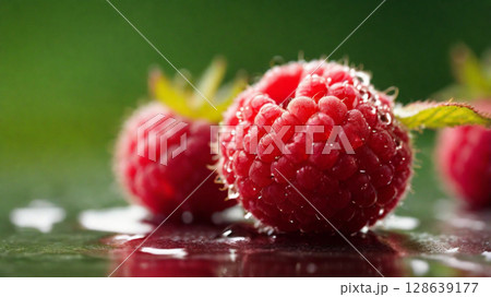 Single Raspberry Dewy Macro Sharp Focus のイラスト素材 [128639177] - PIXTA