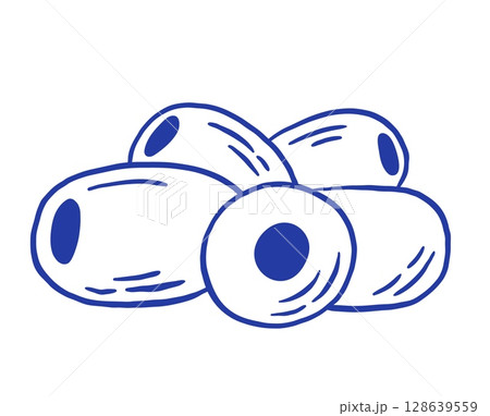Hand draw fresh olives on white background. Mediterranean food vector illustration in sketch style. 128639559