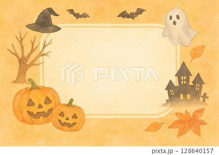 フレーム素材・ハロウィン 128640157