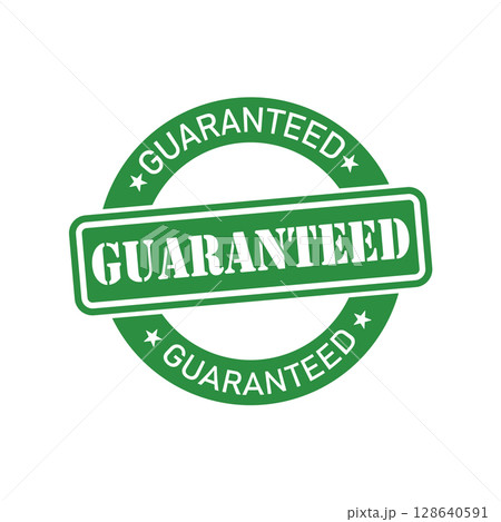 Green Guaranteed Stamp Badge Label Icon 128640591